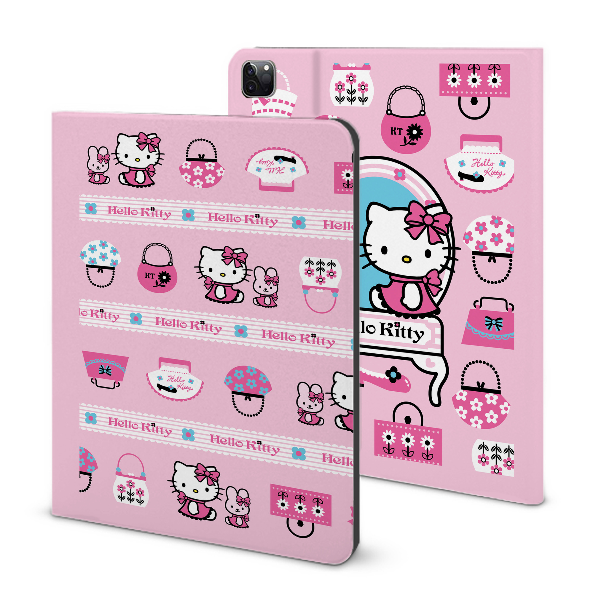 （画像用） Hello Kitty ハローキティ IPad ケース ブック型 PUレザー TPU 耐衝撃 軽量 薄型 ペン収納なし 全面保護 IPad 各モデル対応